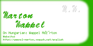 marton wappel business card